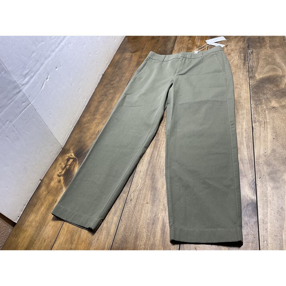 Vince Olive Green Mid Rise Cotton Crop Pants Straight V975422226 Size 0 NWT